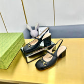 HORSEBIT PUMP IN BLACK SHEEPSKIN